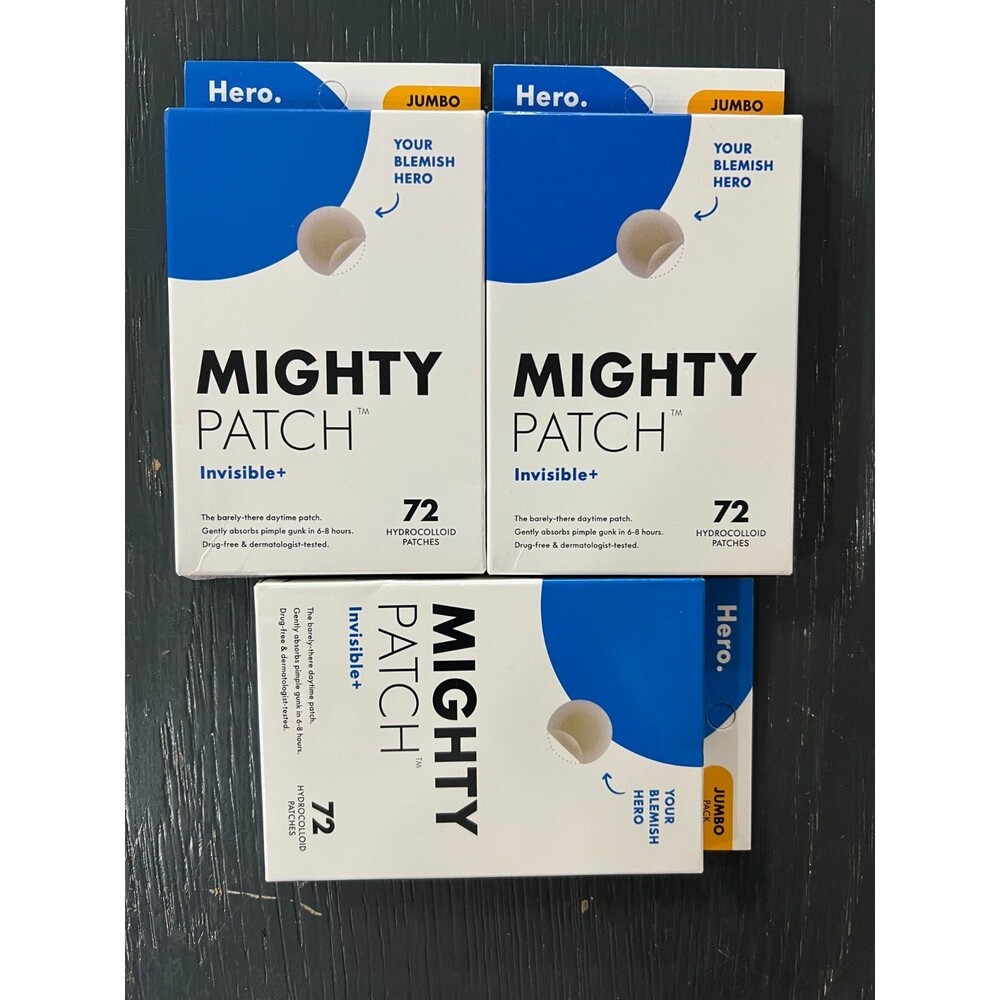 3 Pack Hero Cosmetics Mighty Patch - 72ct Hydrocolloid Acne Pimple Patches